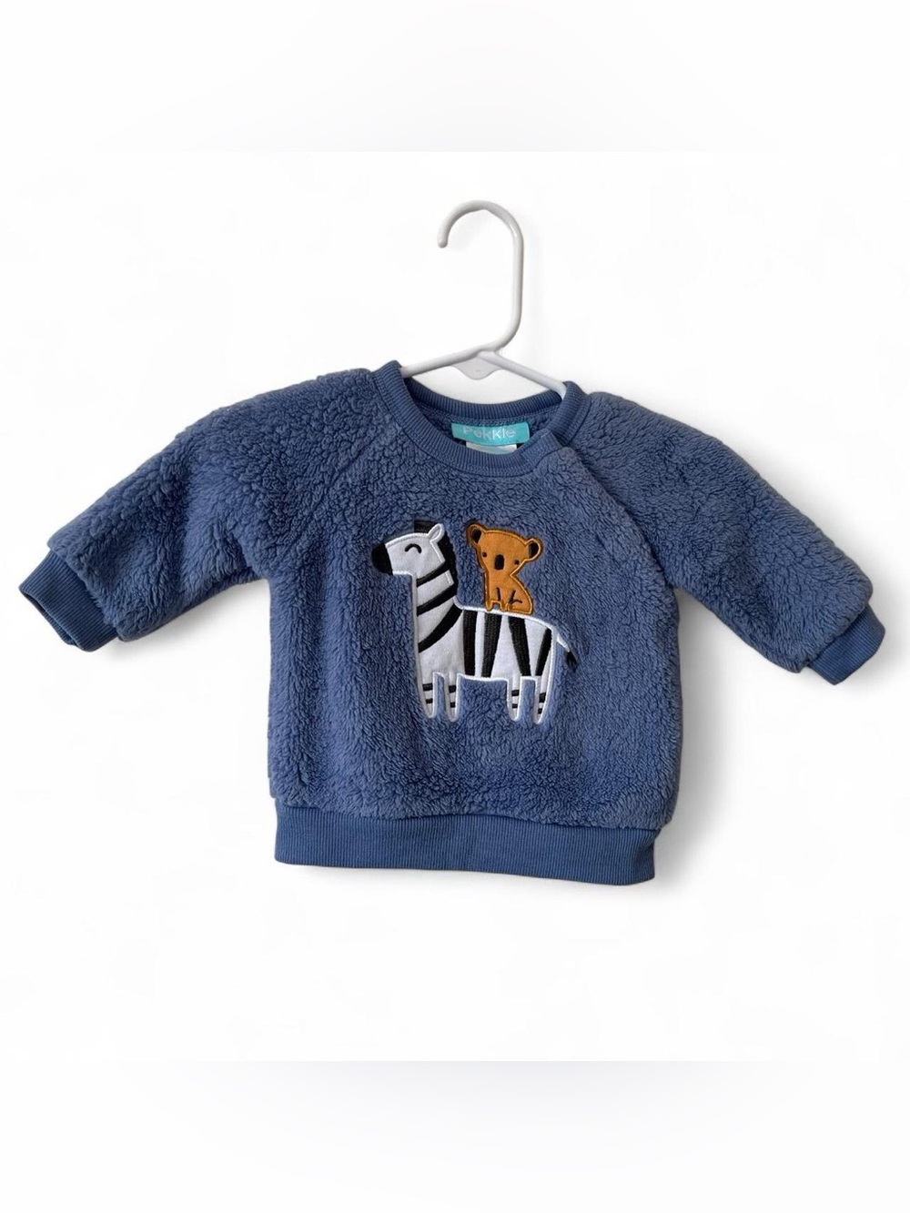 3M Boy 3M Girl Cozy Fuzzy Fleece Zebra Giraffe Appliqué Pullover Sweatshirt